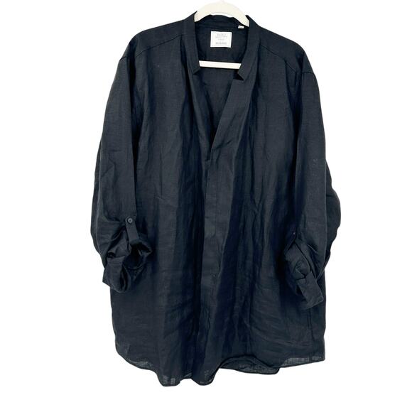 Baird Mcnutt x Murano Mens Roll Tab Long Sleeve 100% Linen Casual Shirt Size 2XT - Picture 2 of 8